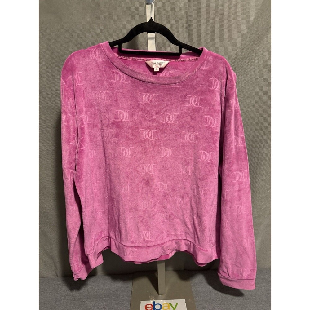 Juicy Couture Pink Velour XL SHIRT LOGO